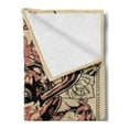 thumbnail image 2 of Deer Soft Flannel Fleece Throw Blanket, Modern Illustration of Skull and Wolves with Floral Design Majestic Antler, Cozy Plush for Indoor and Outdoor Use, 50" x 70", Black Beige Pink, by Ambesonne, 2 of 5