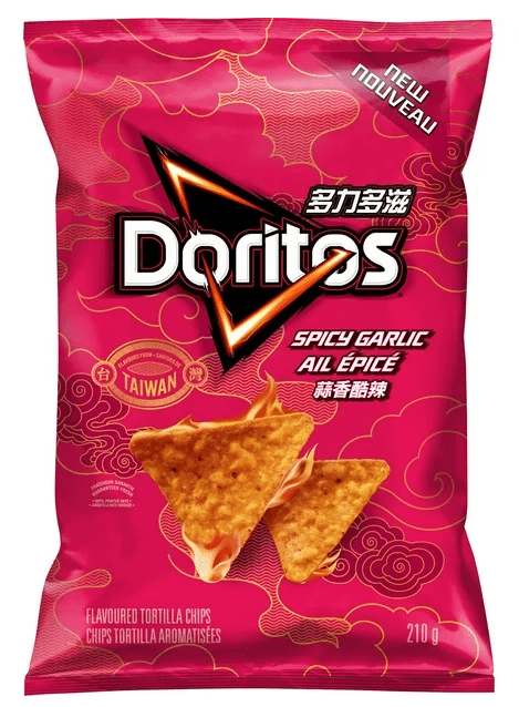 Doritos Spicy Garlic Flavored Tortilla Chips, 210g (4 Pack)