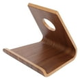 thumbnail image 2 of Soporte de madera de la ayuda del soporte del teléfono móvil de la tableta PC de los lados del doble de Brown de la nuez para el ipad, 2 of 5
