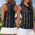 thumbnail image 3 of Uorisanigo US Flag Couple Matching Outfit Mens Golf Shirts Size S Quick Dry Short Sleeve Shirts for Work Athletic and Womens Zipper Shirt 1/4 Zip Up Sleeveless Racerback Workout Tops, 3 of 8