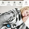 thumbnail image 3 of Nawypu  Tiger Throw Blanket White Tiger Sherpa Blanket Throw for Kids, Reversible Soft Cozy Blanket Bed Couch Sofa for All Seasons, 3 of 6