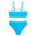 thumbnail image 4 of Usaibhir Girls Swimsuit Two Piece High Waist Athletic Piping Girls Bathing Suit Cute Fashion Classic Bikinis Set Kids Swim Suits 9-15T, 4 of 8