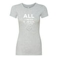 thumbnail image 2 of Wild Bobby, All I Need is Jesus & Coffee Inspirational/Christian Women Slim Fit Junior Tee, Heather Grey, X-Large, 2 of 6
