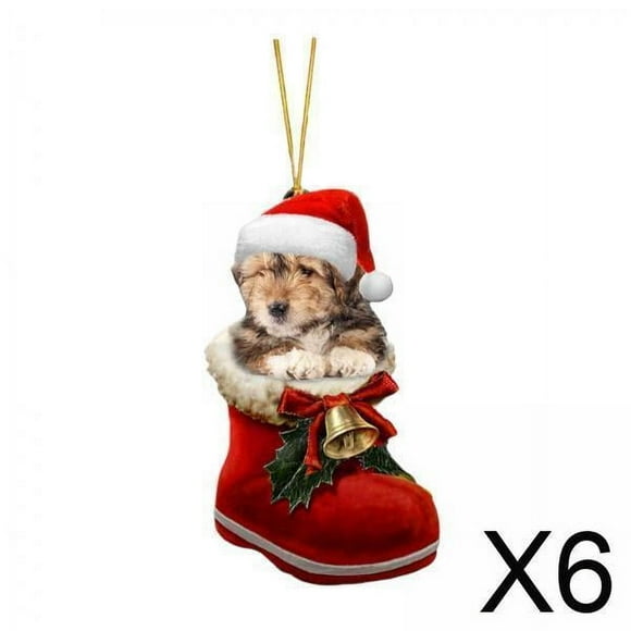 Colgante colgante de animal,Adorno colgante de Navidad para perro Decoración de Navidad,Artesanía de adorno de árbol de Navidad de cachorro acrílico,Lindo colgante de animal colgante
