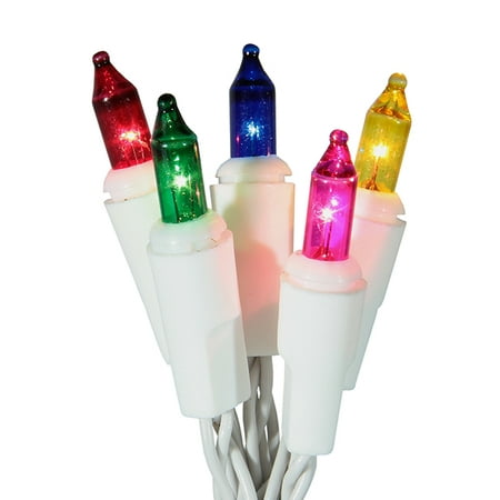 Set of 10 Battery Operated Multi-Color Mini Christmas Lights - White