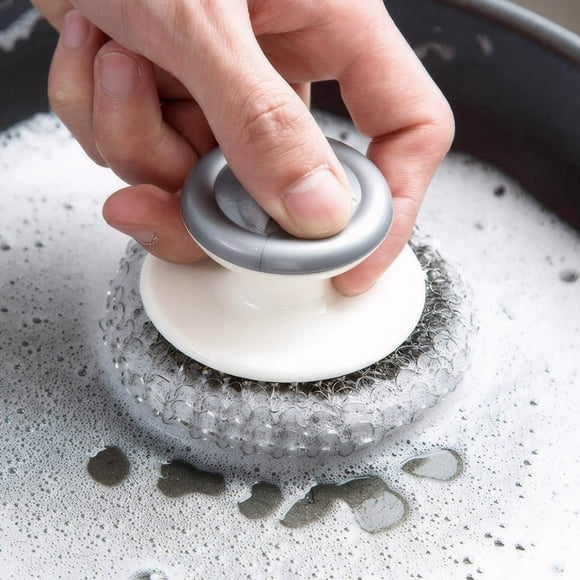 Dvkptbk Stainless Steel Pot Brush Cleaning Brush Steel Brush Head Household Kitchen Pot Wash Decontaminator Cleaning Brush Pot Brush Kitchen Utensils & Gadgets