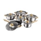 thumbnail image 1 of Juego de utensilios de cocina de acero inoxidable de 6 piezas con mango ergonómico portátil, que incluye un Plata, 1 of 9