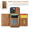 thumbnail image 6 of Allytech Magnetic Detachable Wallet Case for iPhone 13 Pro, [Support Wireless Charging] Luxury PU Leather Slim Cover with Card Slots & Kickstand, Protective Anti-Drop RFID BLOCKING Case, Brown, 6 of 14