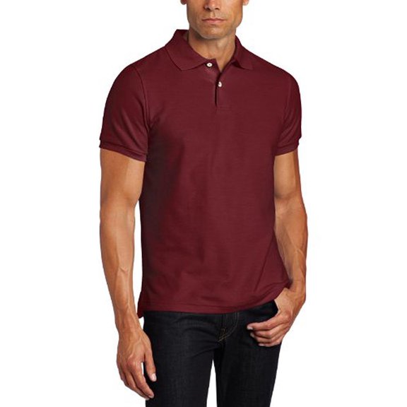 Lee Uniforms Mens Modern Fit Short Sleeve Polo Shirt Burgundy / Large