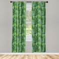 thumbnail image 3 of Ambesonne Leaf Curtains, Tree Leaves Watercolor, Pair of 28"x95", Pale Green Dark Green, 3 of 5