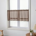 thumbnail image 3 of Innerwin Kitchen Curtains Decor Half Window Curtain Rod Pocket Simple Short Valance Semi-sheer Modern Solid Color Luxury Treatment Chocolate Color W:54''x H:24'', 3 of 5