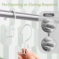 thumbnail image 4 of Bathway White Shower Curtain Hooks, 12PCS Minimalist Simple Double Shower Curtain Rings, Rust-Resistant Metal Shower Hooks Shower Curtain Hangers, Shower Rings for Bathroom Shower Rods Curtains, 4 of 7