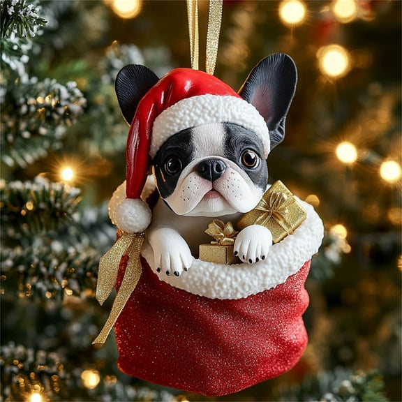 Yunuuuoa Personalized Christmas Gift Dog Acrylic Pet ID Tag Custom Engraved Durable Holiday Collar Accessory Festive Pet Safety Nameplate for Dogs