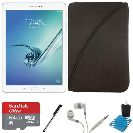 Samsung Galaxy Tab S2 9.7-inch Wi-Fi Tablet (White/32GB) SM-T810NZWEXAR 64GB MicroSD Card Bundle includes Galaxy Tab S2, 64GB MicroSDXC Memory Card, Stylus Stylus Pen, Protective Tablet Sleeve