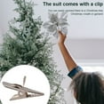 thumbnail image 3 of 15 Pcs Poinsettia Fleurs Artificielles Décorations d'Arbre Ornements Paillettes Rouges avec Clips, 3 of 8