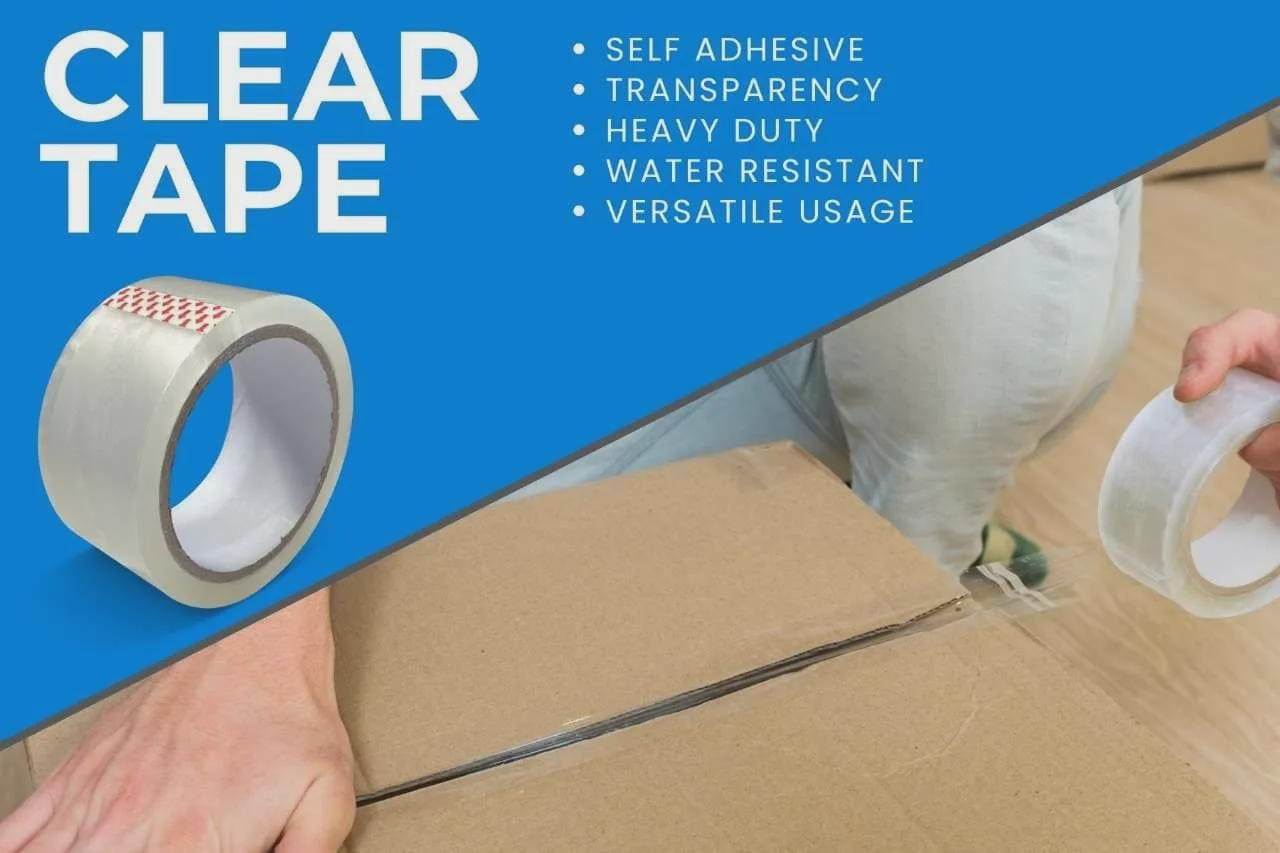 Clear Packing Tape 6 Rolls Per Pack 2" x 110 Yards 2 Mil Acrylic tape for home/office/commercial use