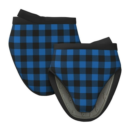 

Matuu Blue Black Plaid for Non-Slip Mini Oven Soft Silicone Mitt 5.9 x5.9