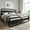 Black, Oak, variant on Amolife Queen Size Bed Frame with Rounded-Edge Headboard and Footboard, Sturdy Construction, No Box Spring Required, Brown