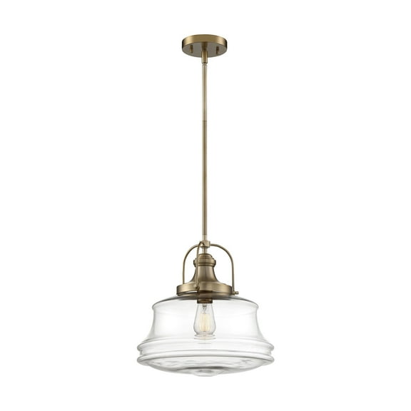 60/6757-Nuvo Lighting-Basel-1 Light Pendant-13.75 Inches Wide by 14.63 Inches High-Burnished Brass Finish