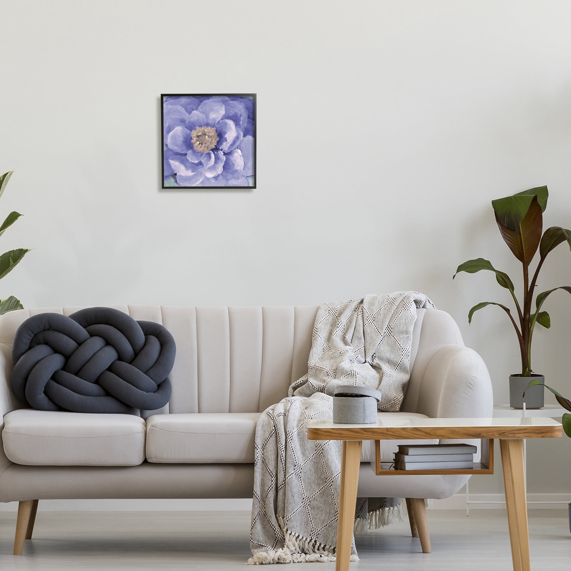 Stupell Industries Closeup Purple Anemone Flower Blossom Illustration Drawings Black Framed Art Print Wall Art, 12x12, by Lanie Loreth