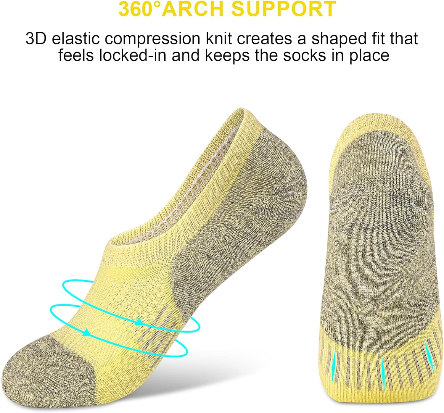No Show Socks Womens Athletic Cushion Ankle Footies Low Cut Socks 5-6 Pairs