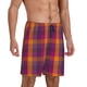 thumbnail image 2 of Fotbe Orange and Purple Plaid Pantalones Cortos de Pijama para Hombre, Ropa de Dormir, Pantalones de Pijama Cortos para Hombre-3X-Large, 2 of 6