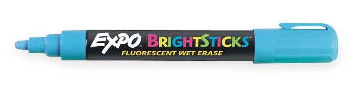 1 PK Expo Blue, Bright Green, Bright Pink, Bright Yellow, White Wet Erase Markers, Chisel Tip, 5 PK