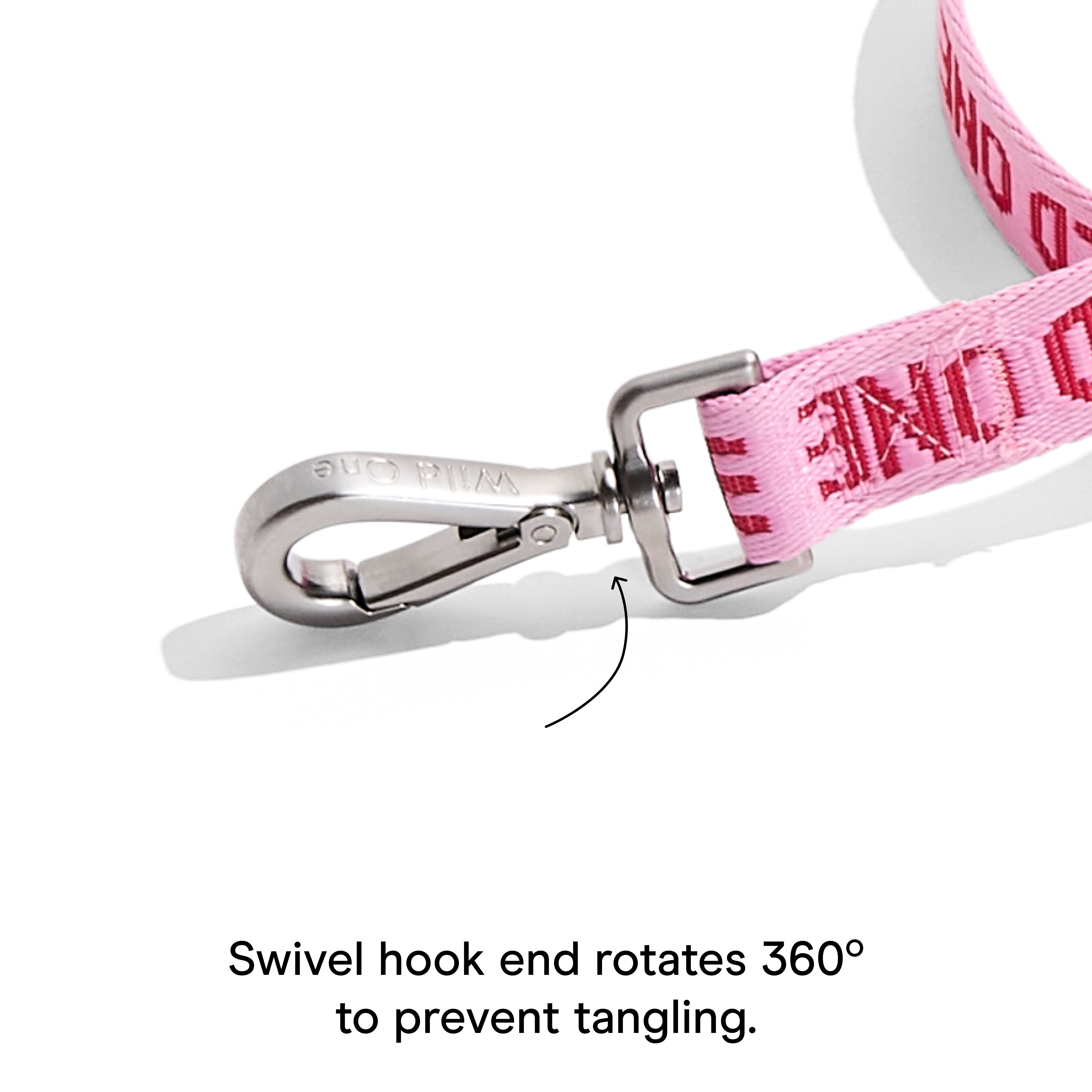 Wild One 6ft Heavy Duty Lightweight Nylon Dog Leash, Bubblegum Pink Colorblock
