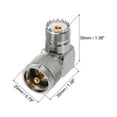 thumbnail image 2 of Uxcell UHF Male to UHF Female Coaxial Adapter Right Angle 50 Ohm Low Loss Broadcast, Antenna, Coaxial Cable 2pcs, 2 of 6