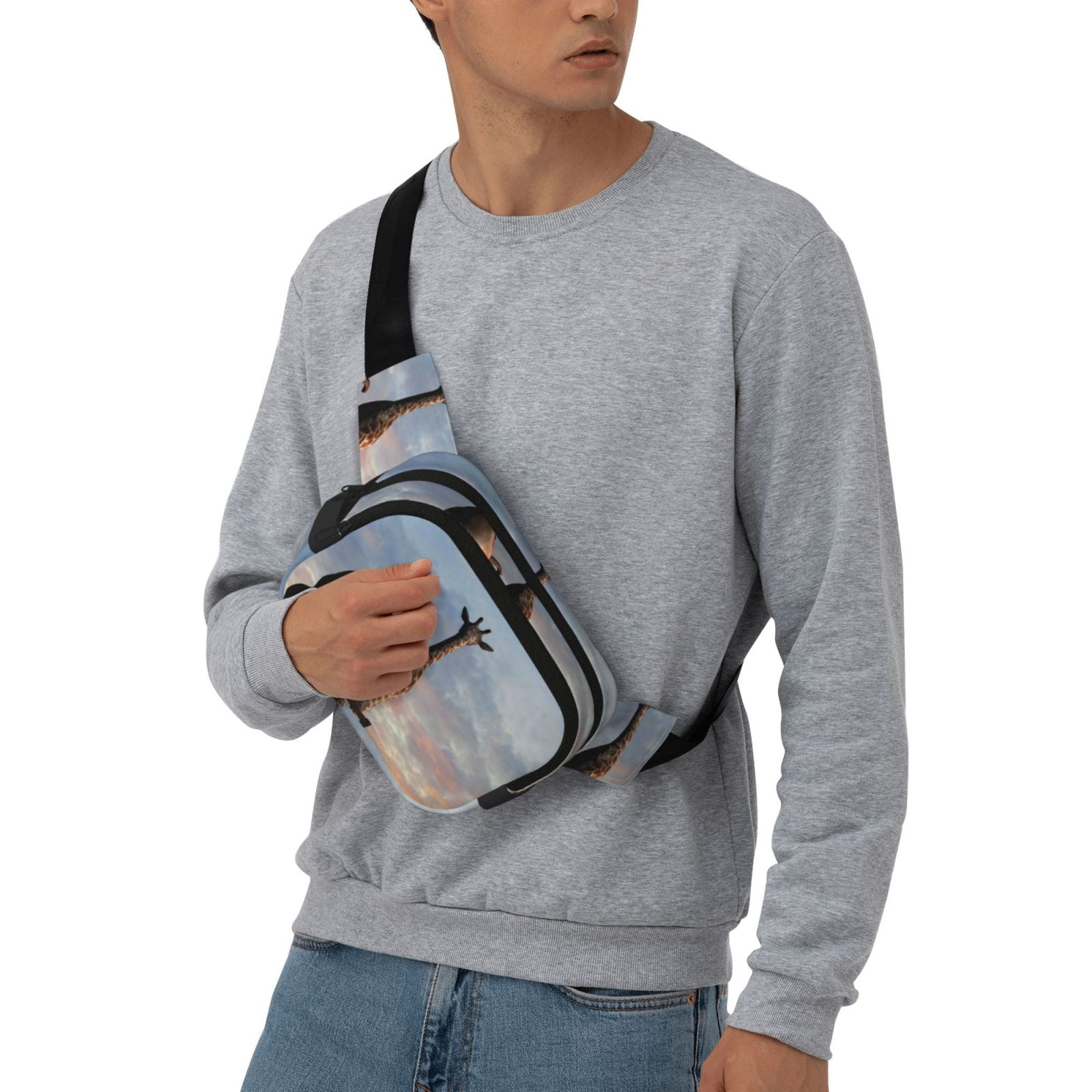 Hirioo Elephant Giraffe for Double Layer Waist Bag Adjustable Fanny Pack For Travel Running Hiking