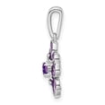 thumbnail image 2 of Sterling Silver Rhodium-plated Amethyst and Enamel Pendant, 2 of 4