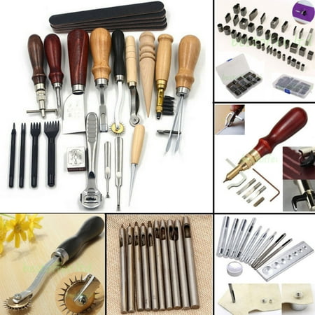 - Pro Vintage Leather Craft Working Punching Sewing Kit For Hobby Starter Maker US