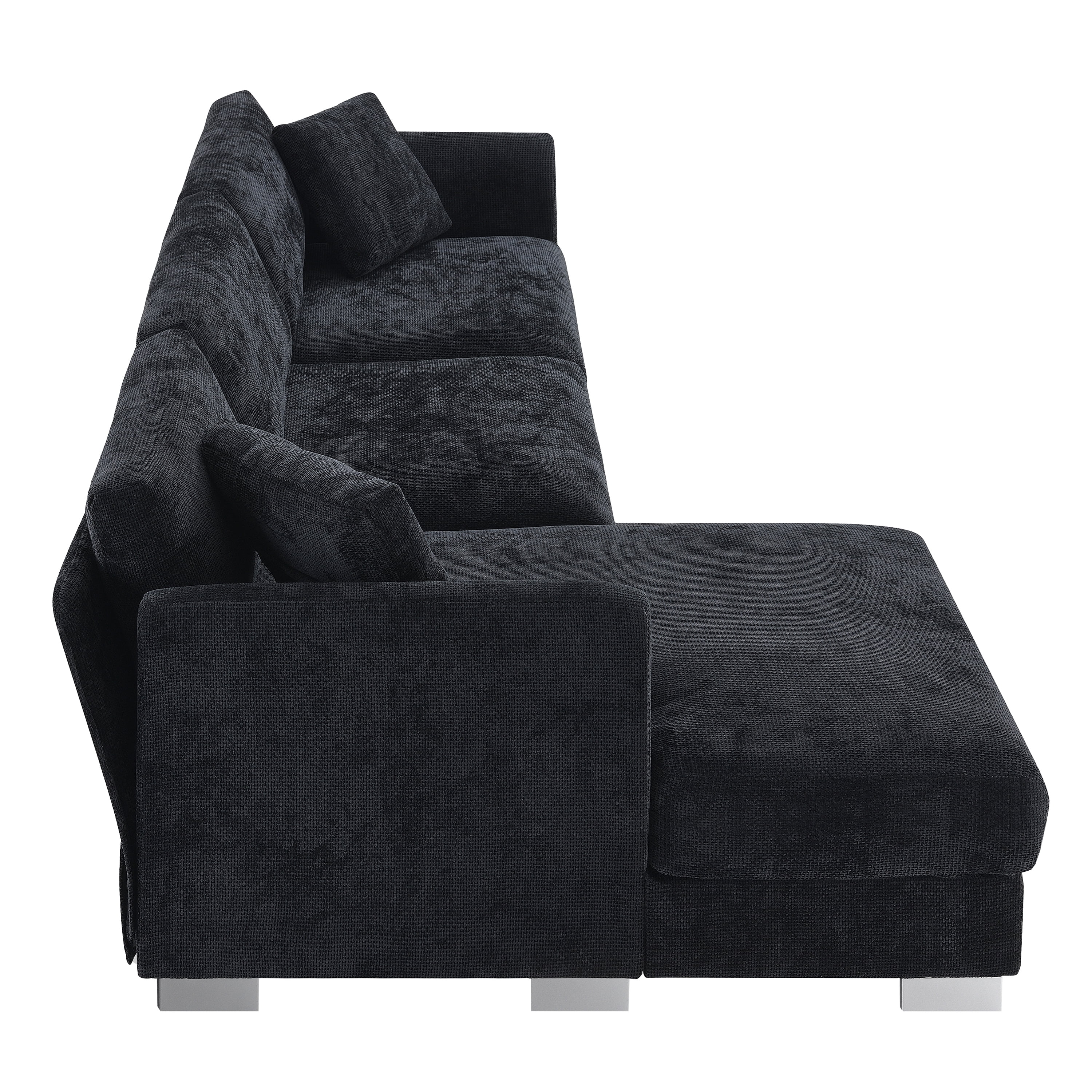 MAYEERTY 96x56" Modern Cloud Sectional Sofa - L-Shaped 4-Seat Chenille Couch with 2 Free Pillows/Oversized Chaise for Living Room/Apartment/Office, 3 Colors