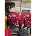 thumbnail image 5 of Outdoor Tablecloth with Umbrella Hole for Patio/Picnic/Party/Camping, Independence Day Waterproof Table Cloth Square Cover Washable, America Red Blue Stars Anniversary (54"x 54"), 5 of 9