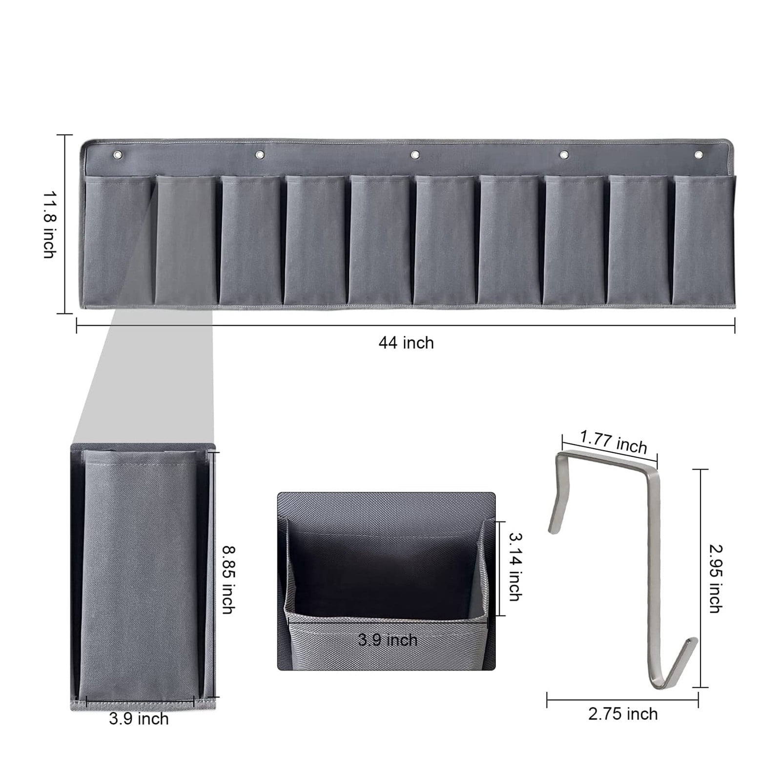 Home Textile Storage Handy Hanging Shoe Bag with 10 Pockets for Bedside Organization and Sturdy Hook Attachment Ideal for Shoes Toys Tools and Accessories