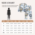 thumbnail image 4 of Balery Balloon Vintage Conjunto de Pijama con Estampado para Mujer, Conjunto de Dos Piezas con Manga Larga, Ropa de Dormir Suave con Bolsillos, Pijamas Cómodos-Small, 4 of 7