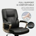 thumbnail image 2 of CLATINA Ergonomic Executive Office Chair with Soft Padded Armrest, PU Leather High Back Computer Chair with Lumbar Support for Home Office Black, 2 of 8