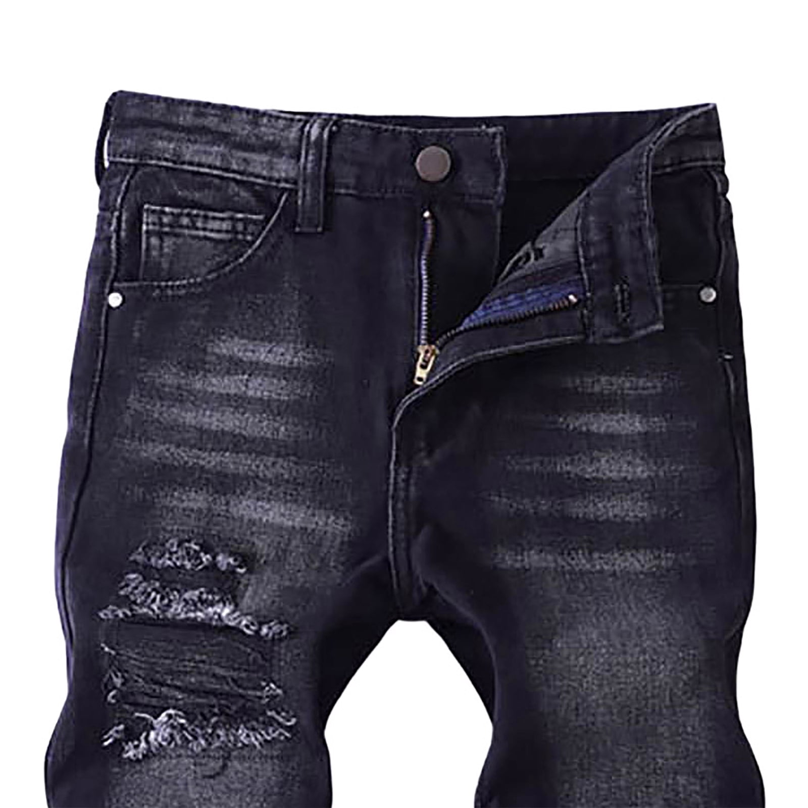 Low Rise Jeans Boys Skinny Fit Ripped Jean, Destroyed Distressed 