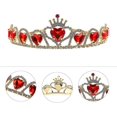 thumbnail image 2 of Tiara de corazón rojo, corona de corazón descendiente, joyería para el cabello, corona de novia para boda, 2 of 5