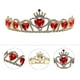 thumbnail image 2 of Tiara de corazón rojo, corona de corazón descendiente, joyería para el cabello, corona de novia para boda, 2 of 5
