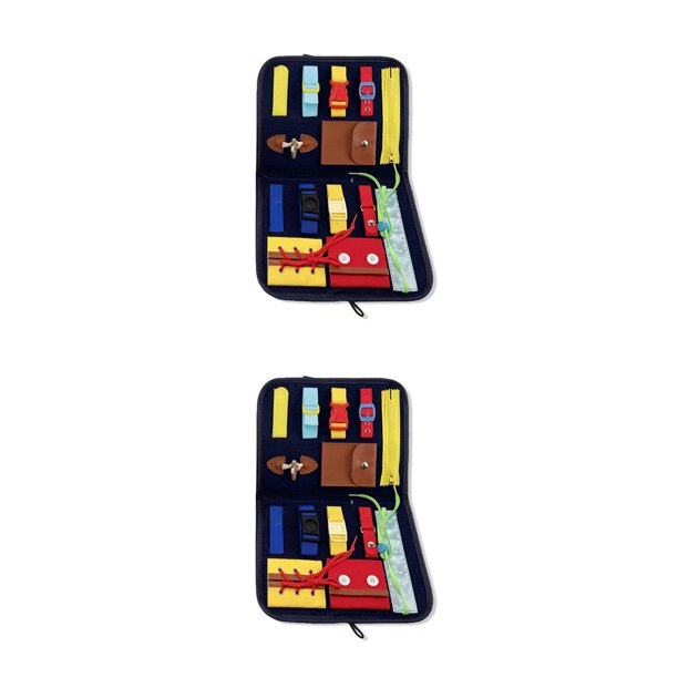 Vogacara Tablero ocupado para niños pequeños, portátil, para entrenamiento de padres e hijos, educativo, interior, sala de estar, juguete Azul oscuro 2piezas