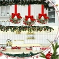 thumbnail image 5 of KeirineCC 9.8" Christmas Wreath Mini Cabinet Wreaths for Kitchen with Ribbon Bows Red Berry Small Window Wreaths,1PCS Mini Christmas Wreath for Window Door Farmhouse Wreath Christmas Party Decoration, 5 of 5