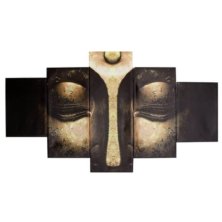 Grey Buddha Canvas Moaere Framed/Unframed 5Pcs Art Buddha Wall Art Oil Painting Giclee Landscape Canvas Prints Home Decoration ()
