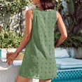 thumbnail image 4 of Vedolay Women'S Dresses Women's Short Sleeve V Neck All Over Print High Waist A Line Summer Short Dress,Green M, 4 of 5