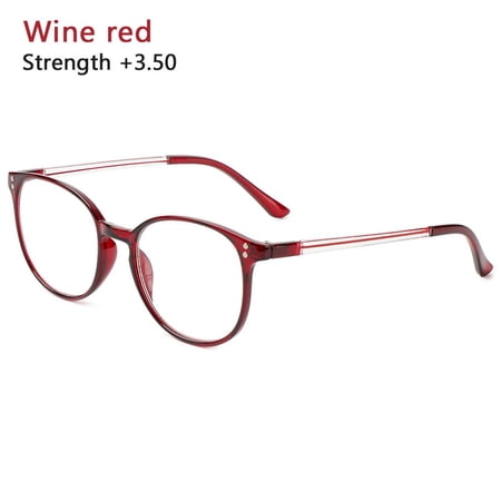 Unisex High-definition Classic Portable Presbyopic Glasses PC Frames Reading Glasses Eyeglasses WINE RED STRENGTH +3.50