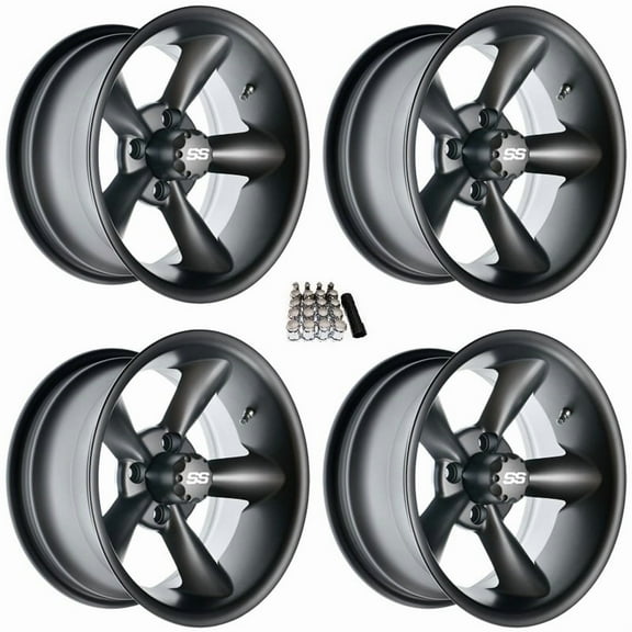 GTW Godfather 10" Golf Cart Wheels/Rims Gray E-Z-GO & Club Car