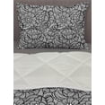 thumbnail image 3 of Vintage Comforter & Sham Bedding Set, Lace Style Monochrome Traditional Vintage Romantic Doily Floral Ornaments Pattern, 3 pcs Duvet Set Microfiber Filling Quilt, 5 Sizes, White Black, by Ambesonne, 3 of 4