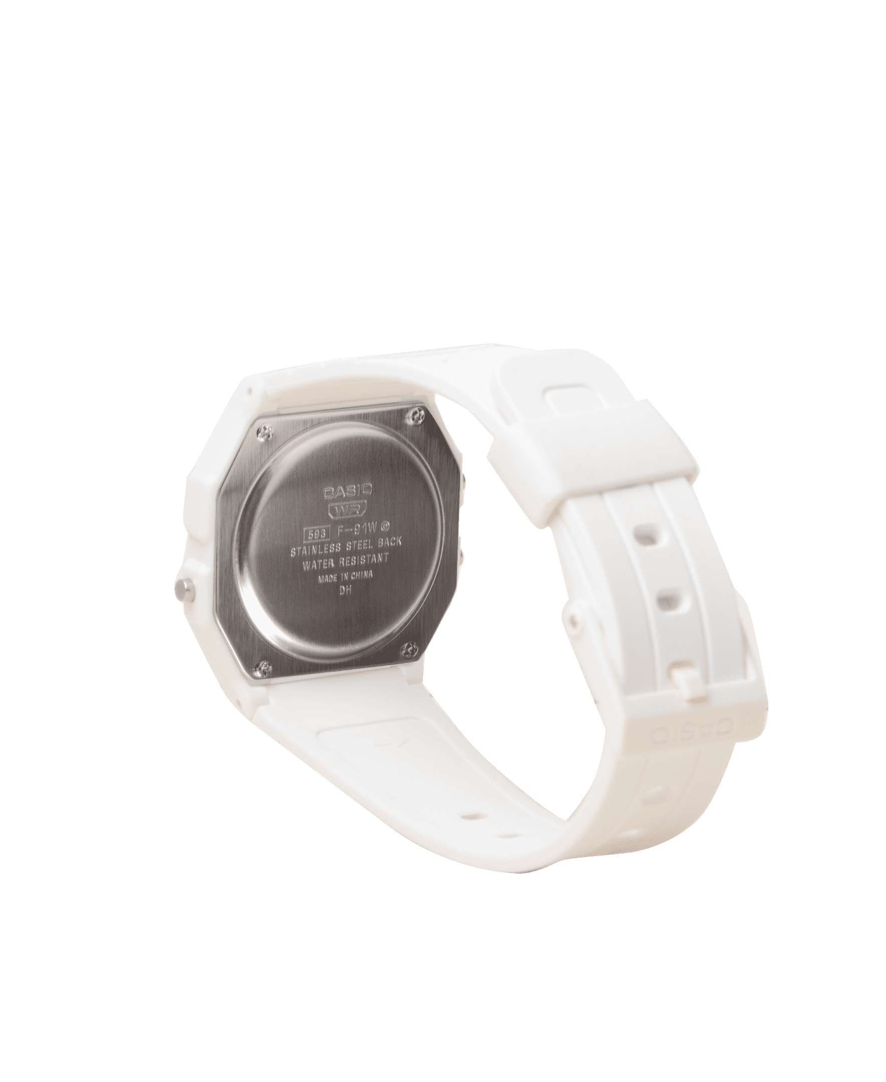 Casio Digital Lcd Classic Wristwatch 7-Yr Battery Bio-Based Resin Band F91 White