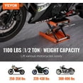 thumbnail image 2 of Motorcycle Lift, 1100 LBS Motorcycle Scissor Lift Jack with Wide Deck & Safety Pin, 3.7"-13.8" Center Hoist Crank Stand, Steel Scissor Jack for Street Bikes, Cruiser Bikes, Touring Motorcycles, 2 of 10