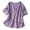 Purple, variant on Trendy Summer Tops: Asymmetrical V-Neck Women Blouse with Crossover Buttons & Embroidered Casual Chic Accents